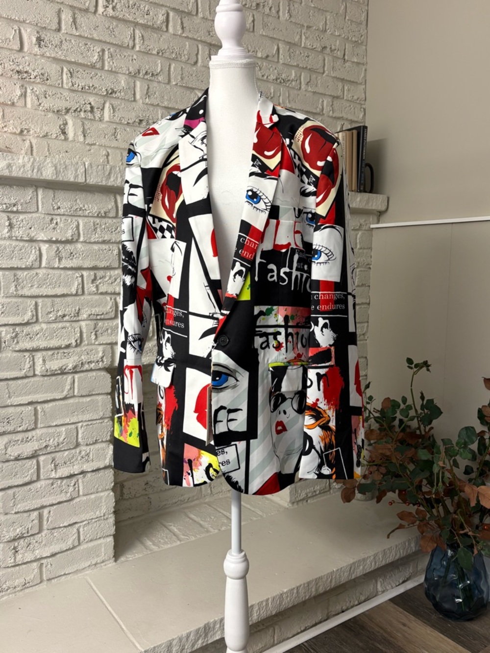 WD·NY | Rare Unisex Fashion Collage Magazine Print Blazer - Pop Art-NWT